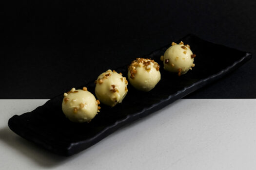 Bombones foie choco blanco
